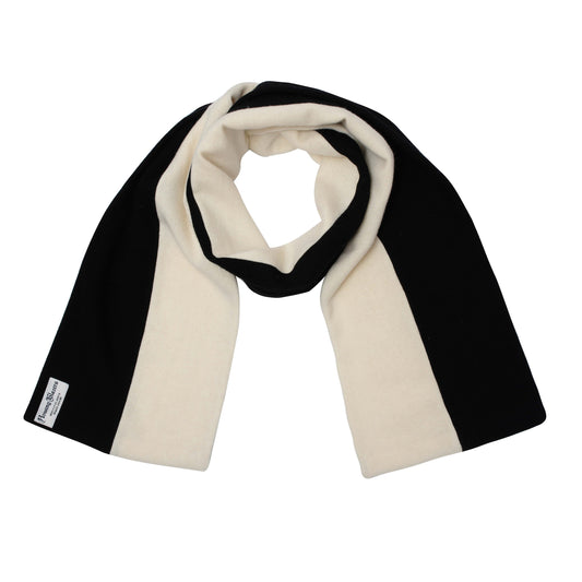 Wool Made-in-England Schoolboy Scarf in Black and White