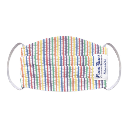 Rainbow Seersucker Face Mask