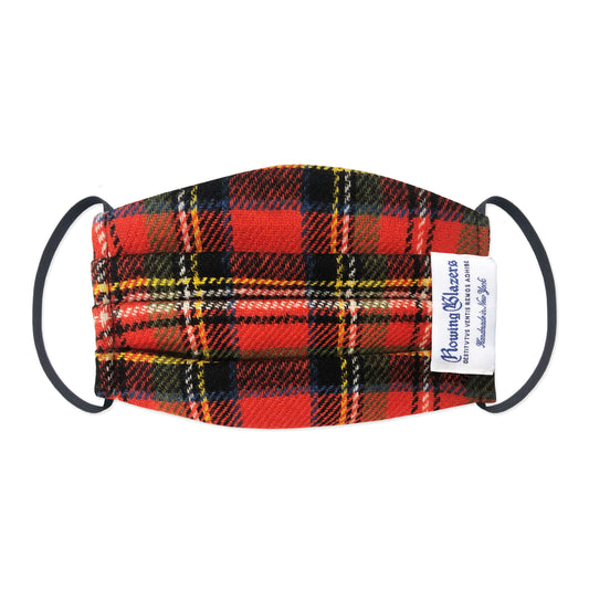 Red Wool Plaid Face Mask