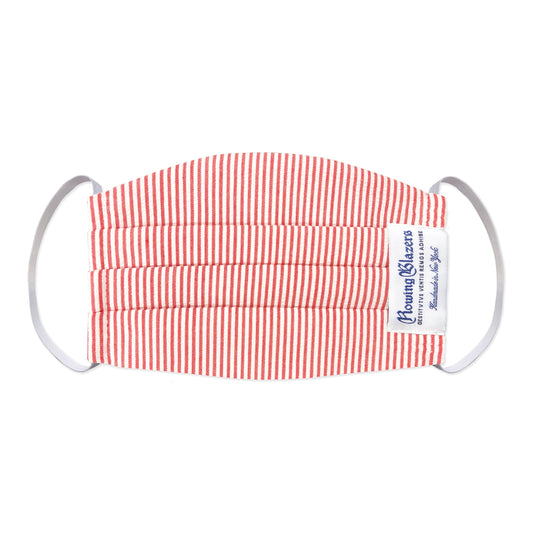 Red & White Seersucker Face Mask
