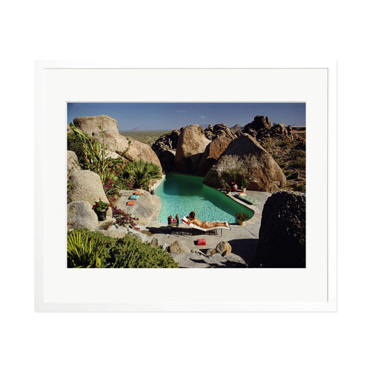 Slim Aarons "Sunbathing In Arizona" Framed Print