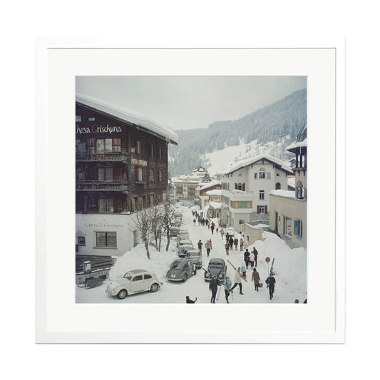 Slim Aarons "Klosters Street Scene" Framed Print