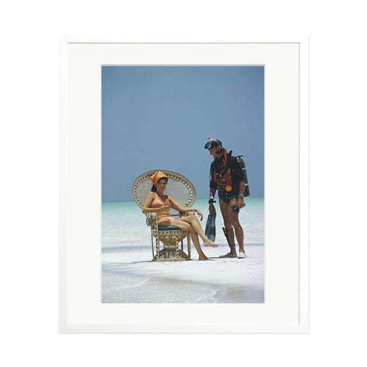 Slim Aarons "A Friendly Chat" Framed Print