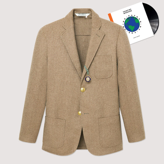 100% Wool Jacket (Brown Herringbone Jacket)