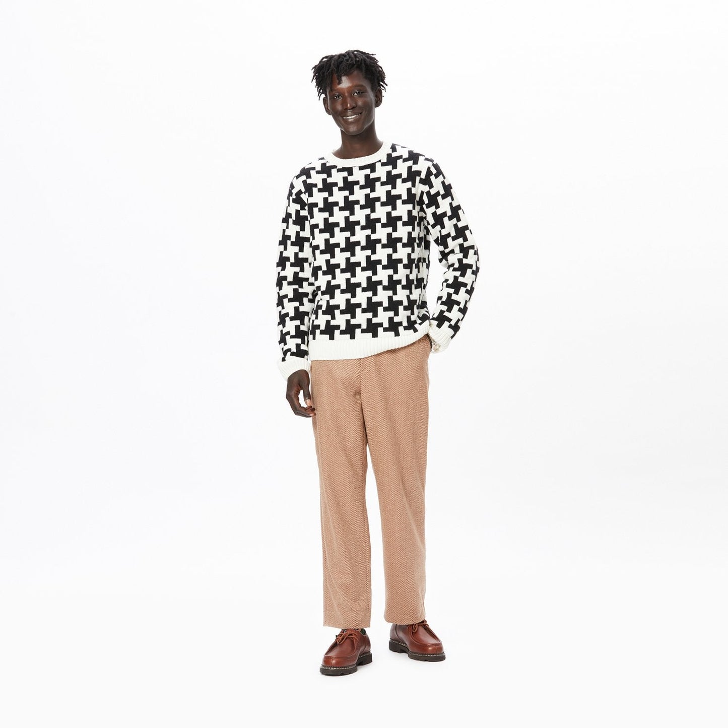 Exploded Houndstooth Wool Sweater