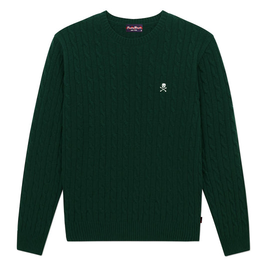 Men's Extra-Soft Lightweight Cable Knit Skull Sweater