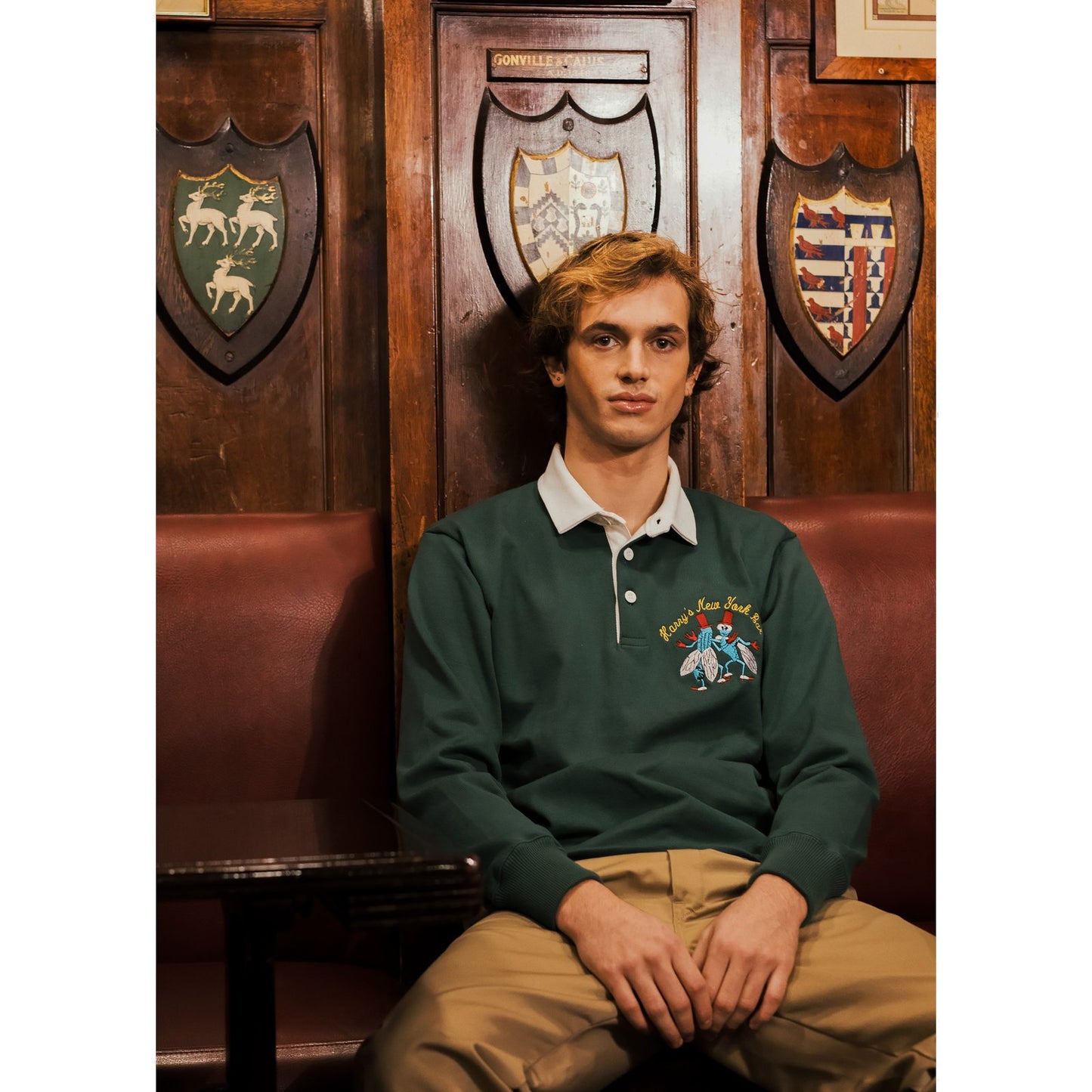 Model wearing the Harry's New York Bar Rugby.