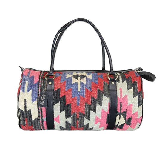 One of a kind travel duffle bag handmade from Turkish carpets.