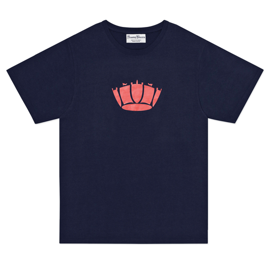 Navy tee emblazoned with a naval coronet.