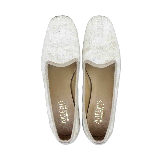 Handmade velvet smoking shoes.