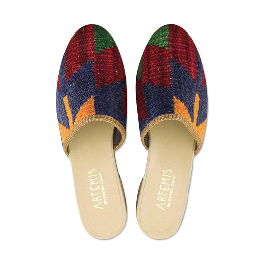 One of a kind slides handmade from Turkish carpets.