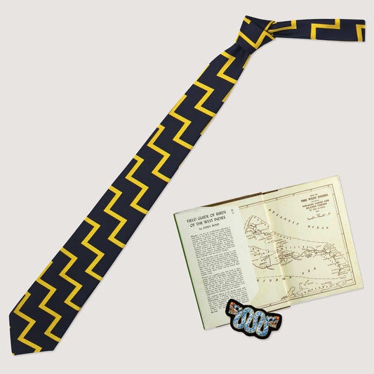 Woven Zig Zag Tie (Black and Yellow Zig Zag Tie)