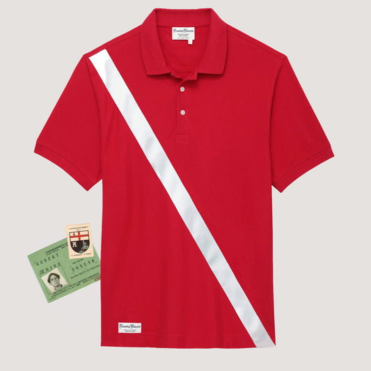 100% Pima Cotton Stripe Polo (Authentic Polo Shirt with Satin Stripe - Red)
