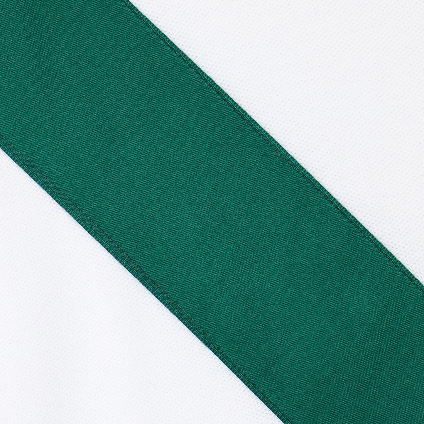 White Authentic Polo Shirt with Green Satin Stripe