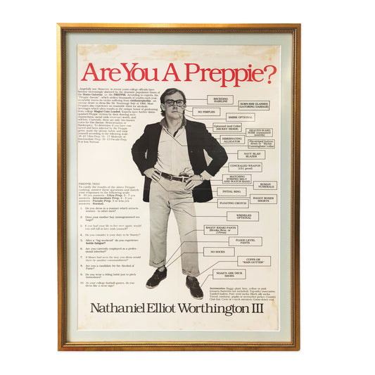 Framed "Are You A Preppie?" Poster, 1979