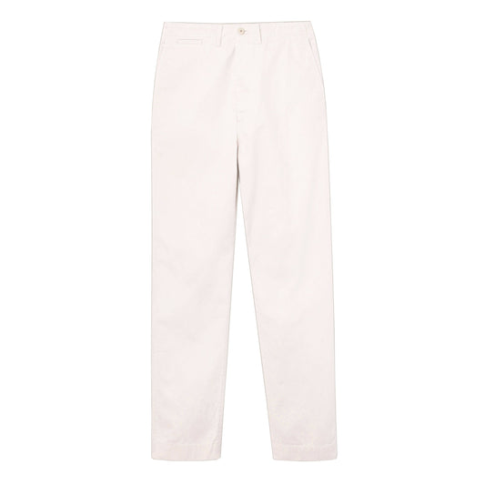 Cream Twill Wide Leg Trousers
