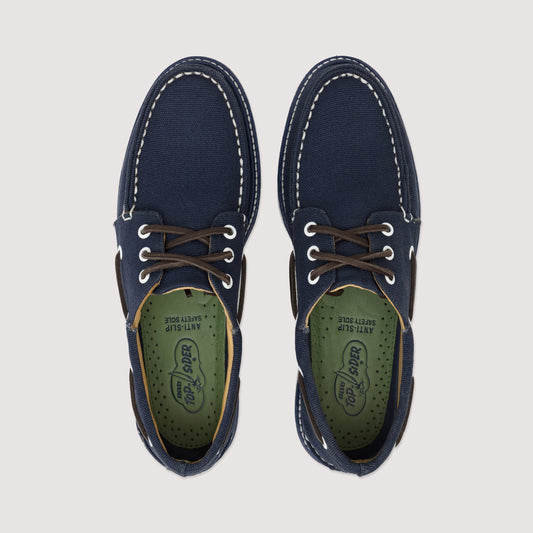 Men's Authentic Original 3-Eye Canvas Boat Shoe Navy