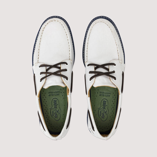 Men's Authentic Original 3-Eye Canvas Boat Shoe White