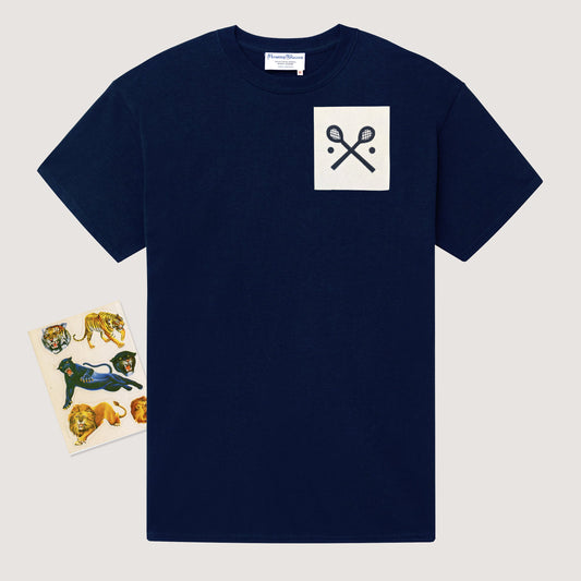 Navy Racquets Short Sleeve Tee
