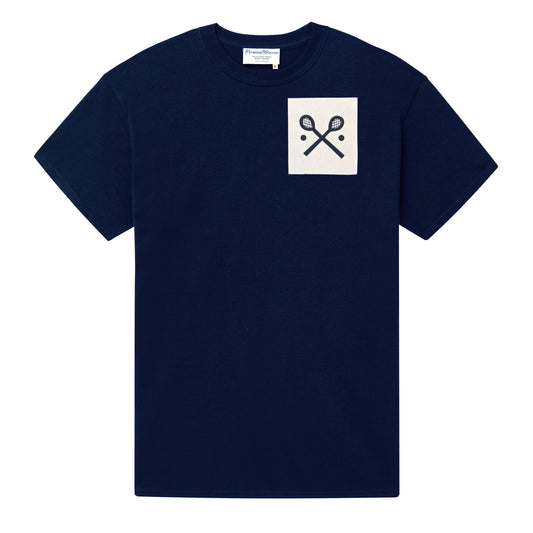 Navy Racquets Short Sleeve Tee
